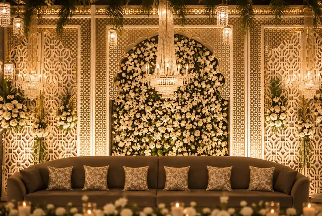 Royalston Grand floral wedding stage